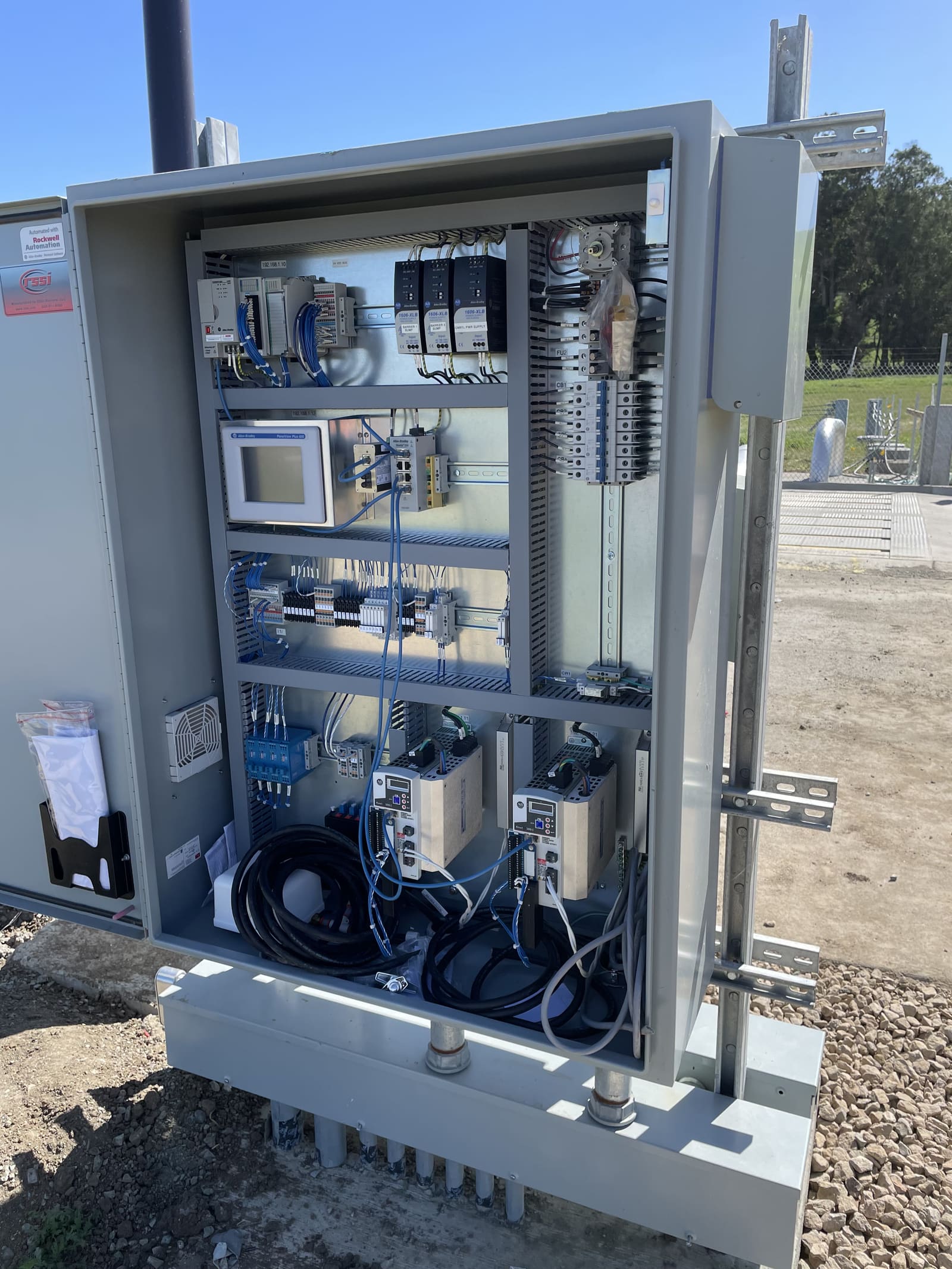 Panel wiring, terminated and tidy
